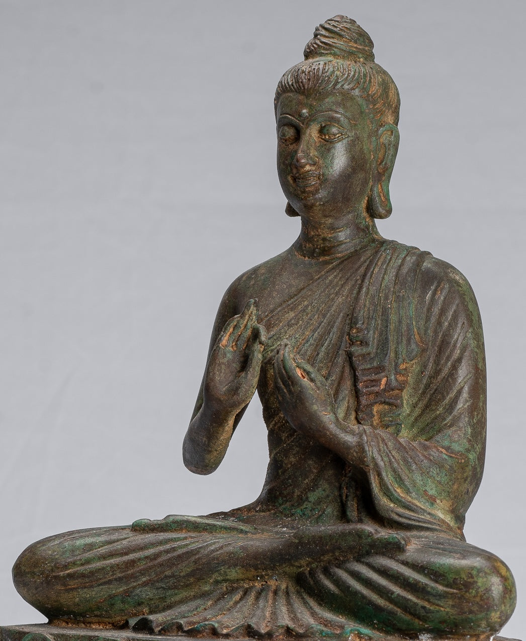 Statua del Buddha indiano - Antique Gandhara Style Bronze Insegnamento Buddha Statua - 35 cm/14 "