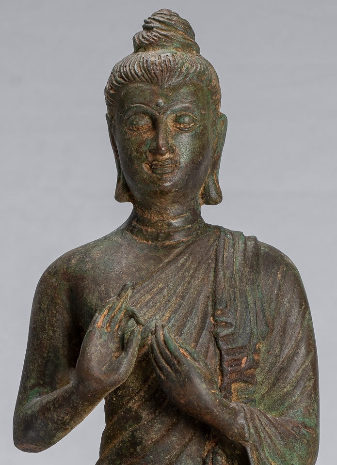 Statua del Buddha indiano - Antique Gandhara Style Bronze Insegnamento Buddha Statua - 35 cm/14 "