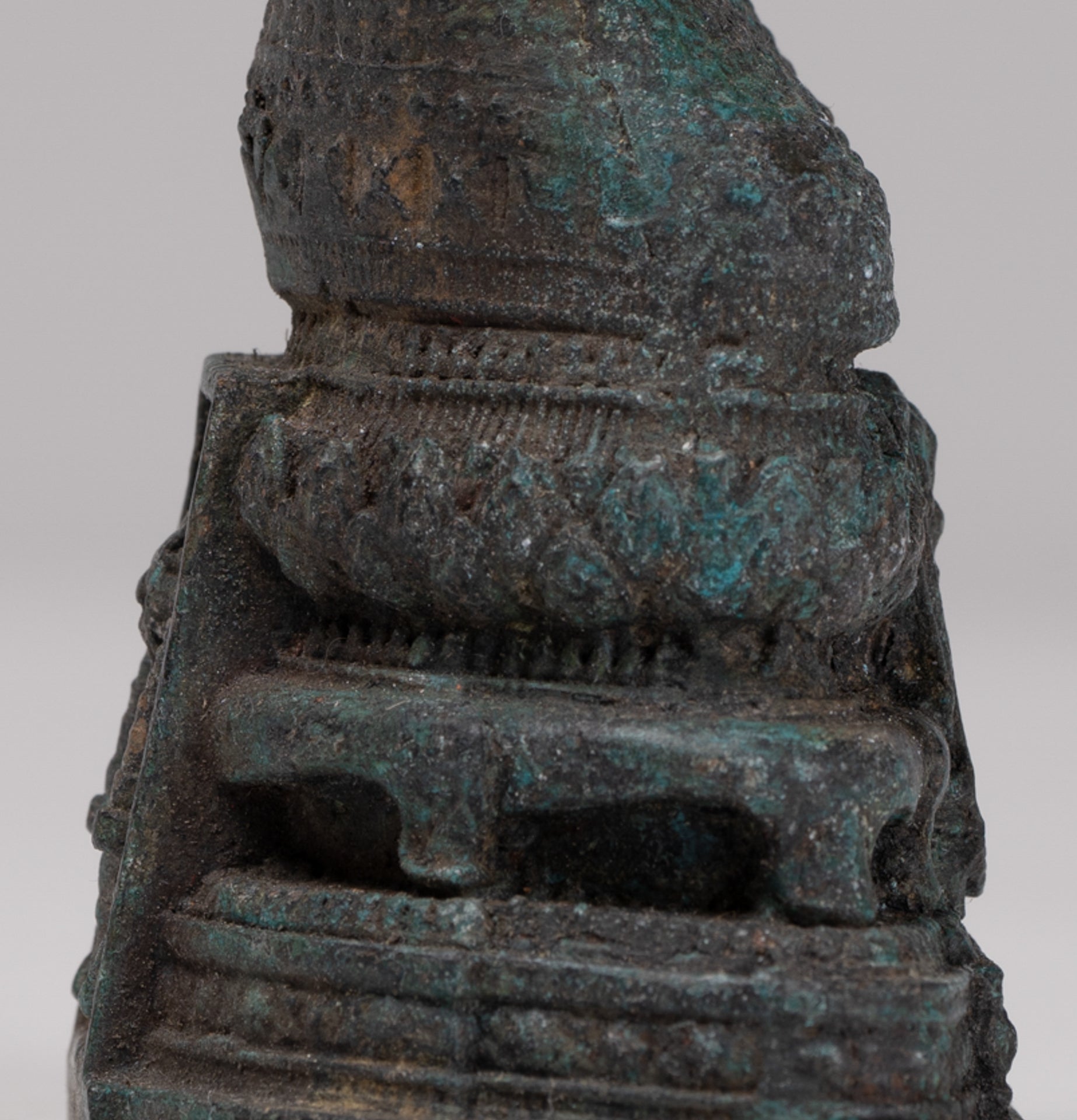 Buddha Sculpture - Antique Thai Style Bronze Seated Meditation Winter Buddha Statue - 12.5cm/5"