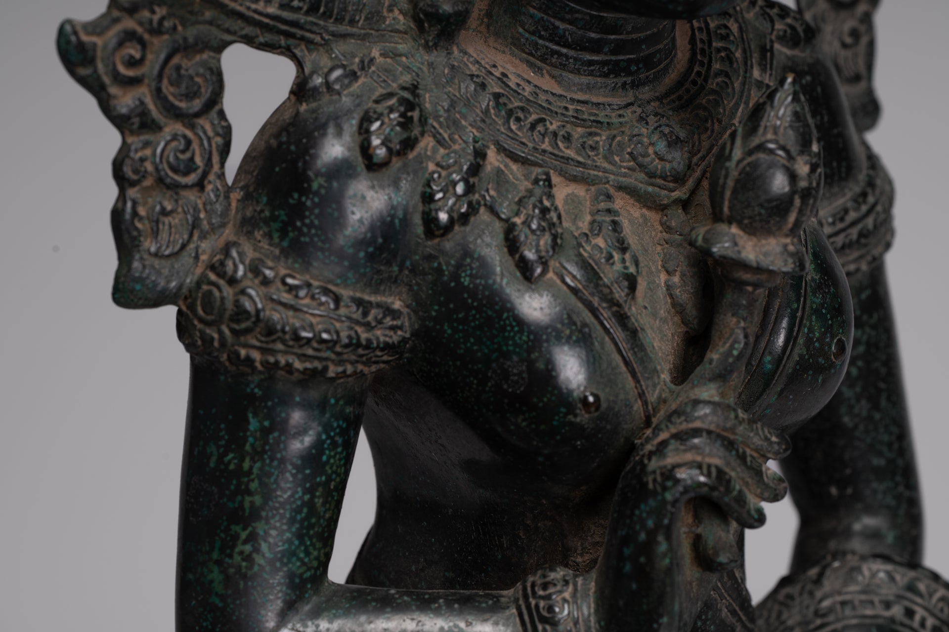 Naga Statue - Antique Khmer Style Bronze Protective 'Queen Soma' Mother of Naga, Snake or Serpent Statue - 76cm/30"
