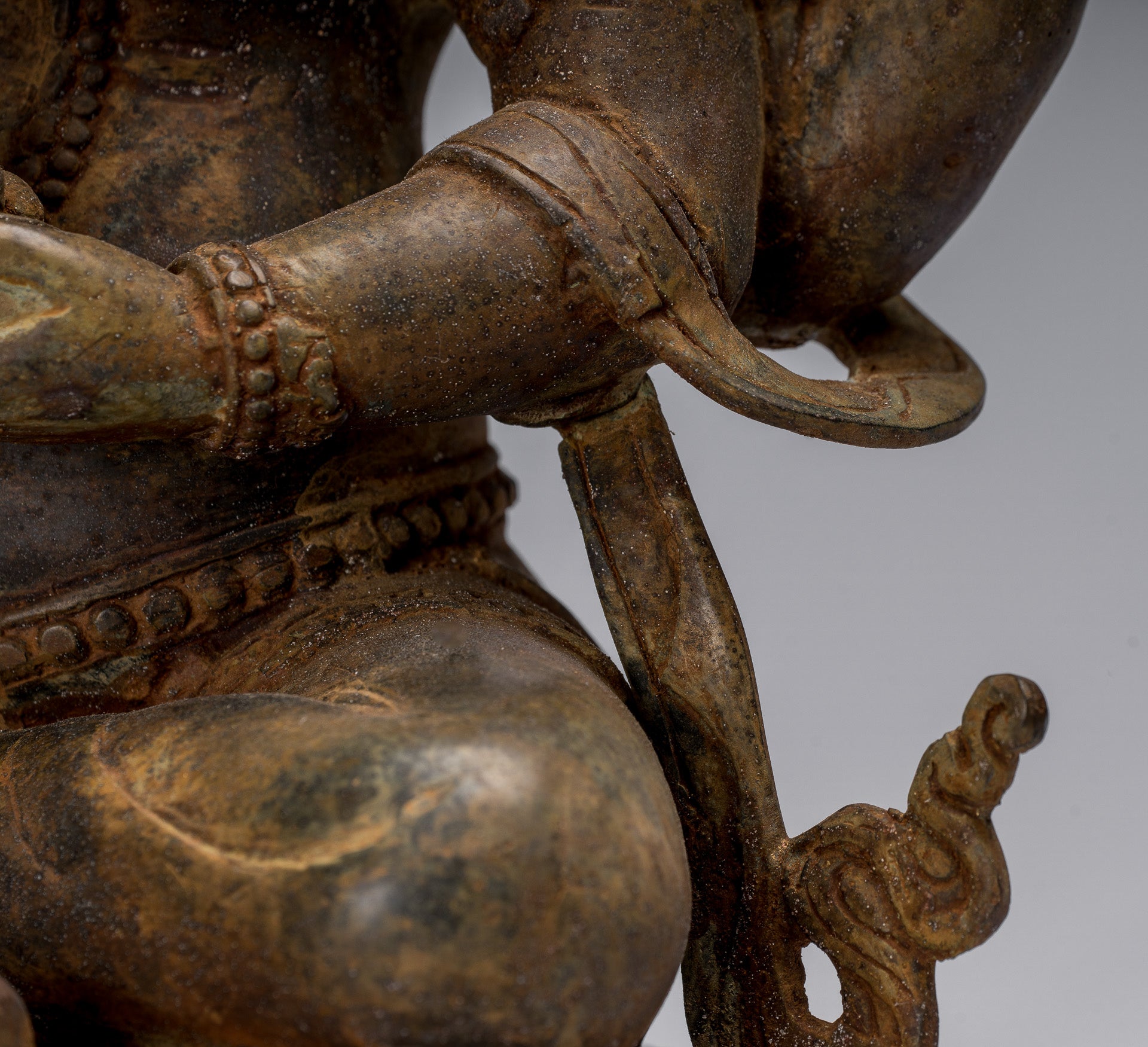 Ganesha Statue - Antique Javanese Style Bronze Seated Majapahit Ganesha Statue - 36cm/14"