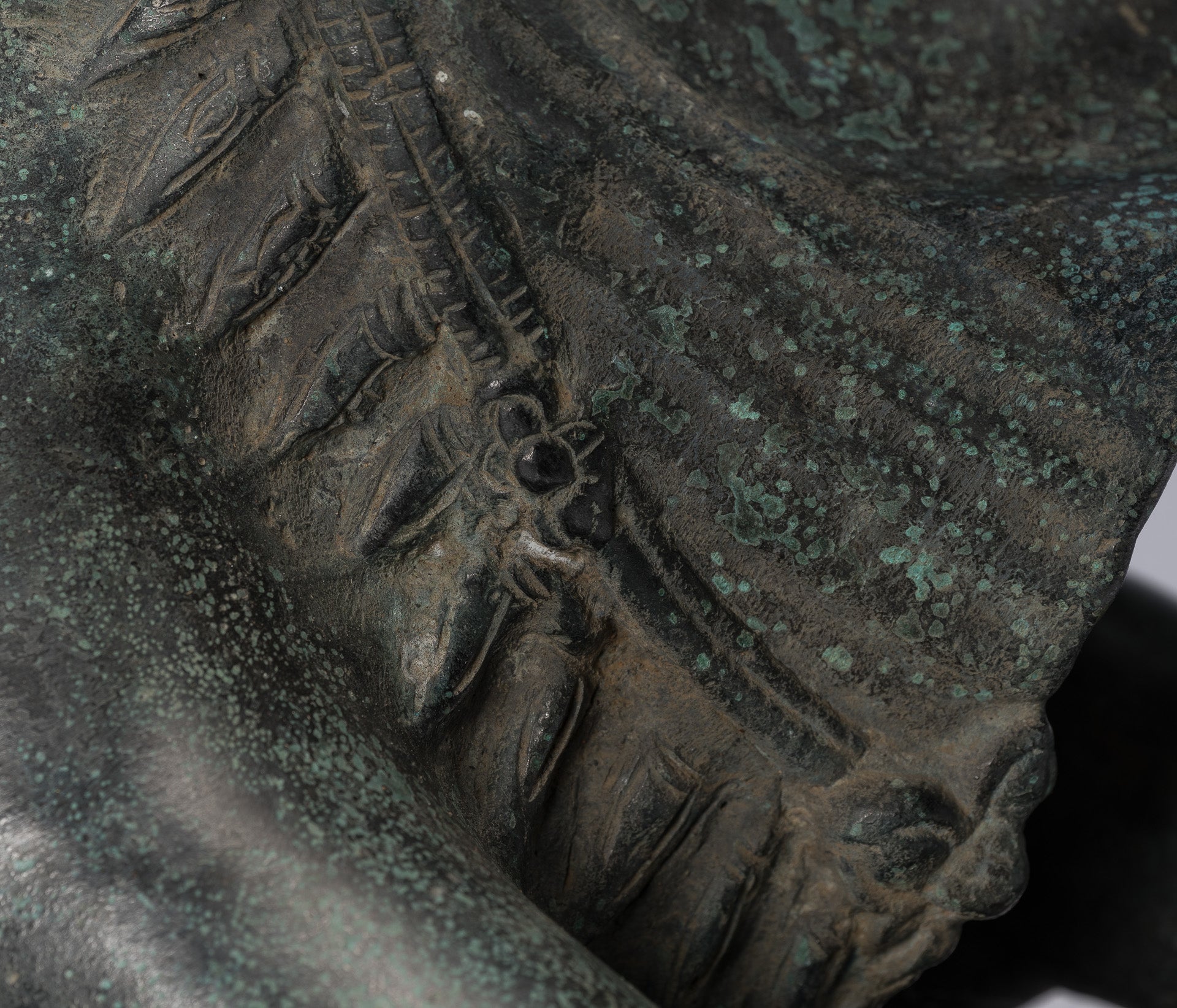 Antique Khmer Style Bronze Nandi Statue - Mount of Shiva - 53cm/21" Long