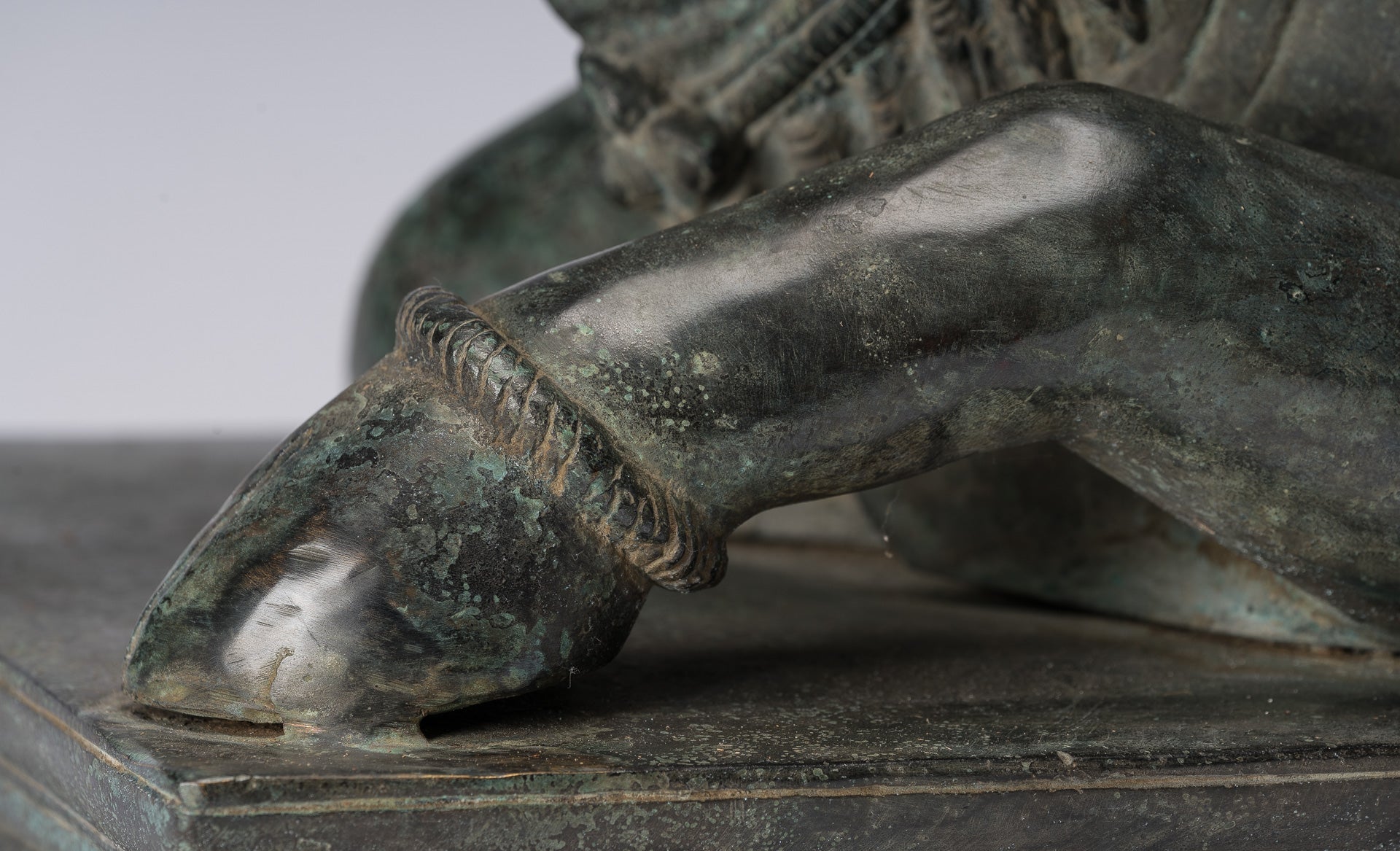 Antique Khmer Style Bronze Nandi Statue - Mount of Shiva - 53cm/21" Long