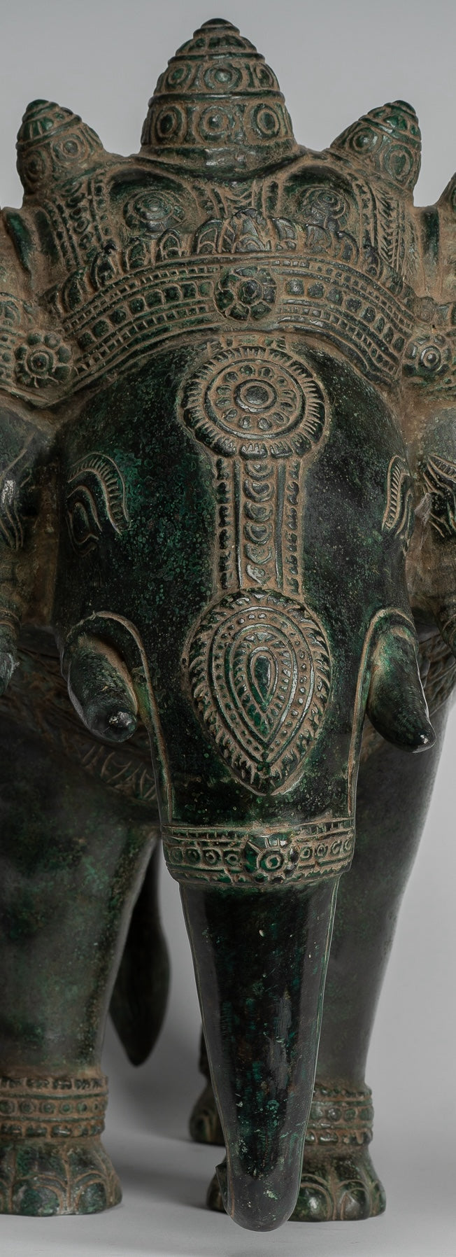 Estatua de Airavata o Elephant de Estilo Antiguo de Estilo JMER - 44cm/18 "de altura