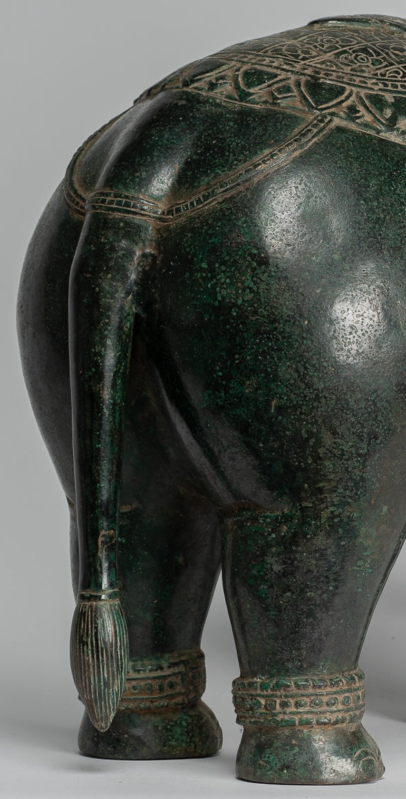 Estatua de Airavata o Elephant de Estilo Antiguo de Estilo JMER - 44cm/18 "de altura