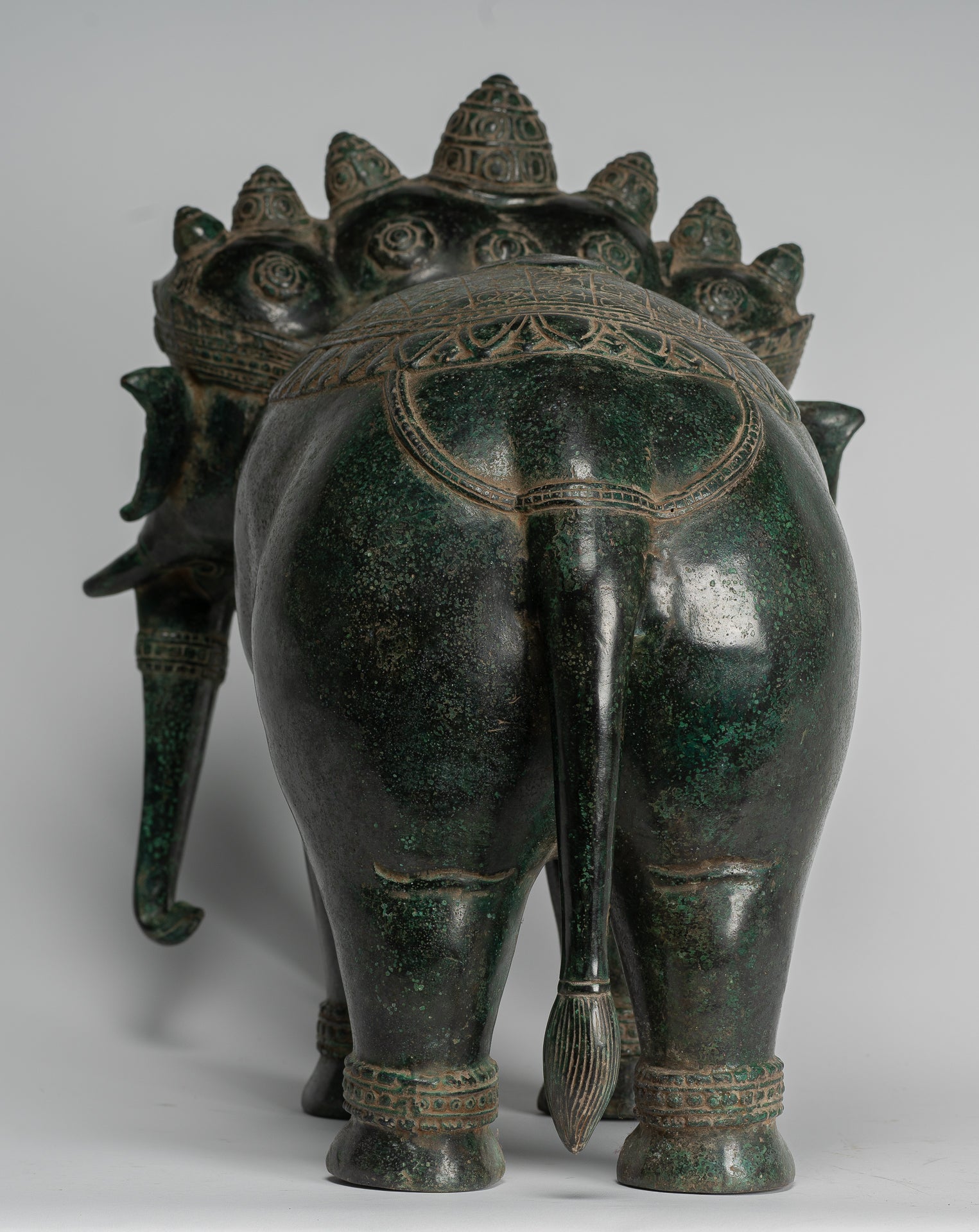 Estatua de Airavata o Elephant de Estilo Antiguo de Estilo JMER - 44cm/18 "de altura