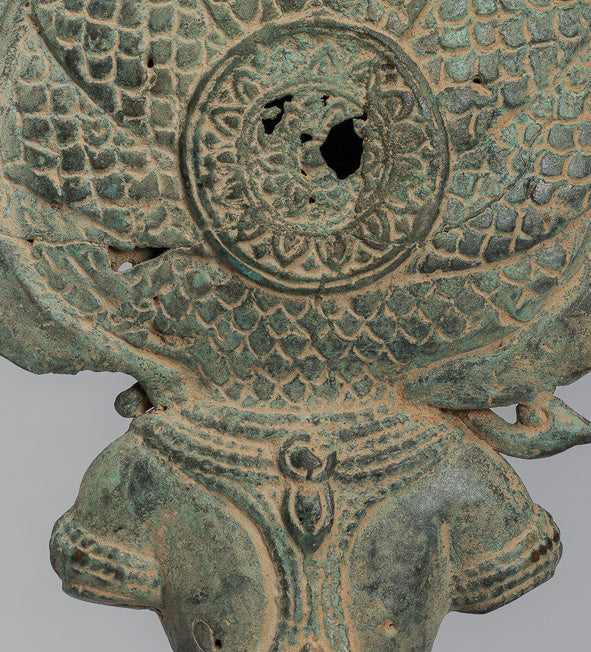 Apsara - Ancient khmer Style bronze Angkor Wat Apsara & Naga statue - 36cm / 14 "