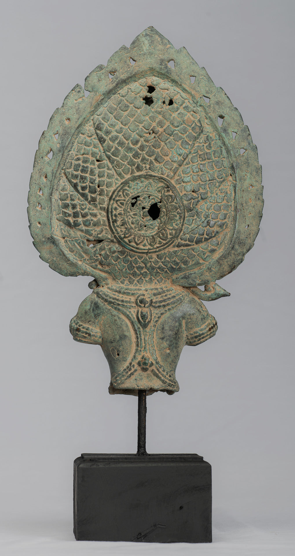 Apsara - Ancient khmer Style bronze Angkor Wat Apsara & Naga statue - 36cm / 14 "