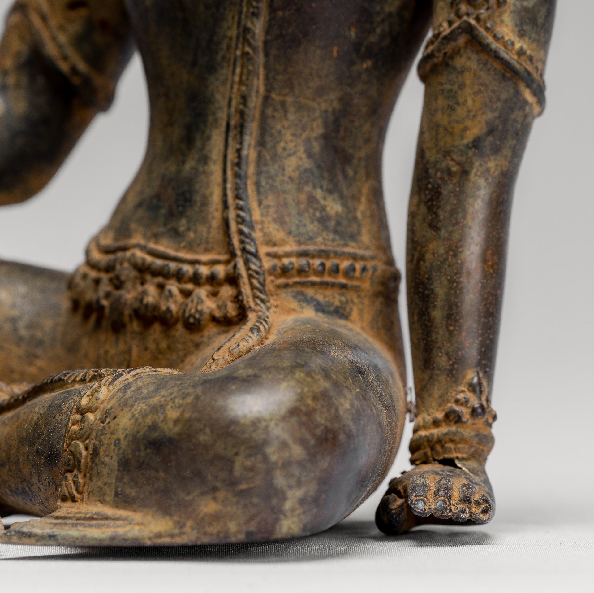 Tara Statue - Antique Java Style Indonesian Bronze Devi Tara Statue - 25cm/10"