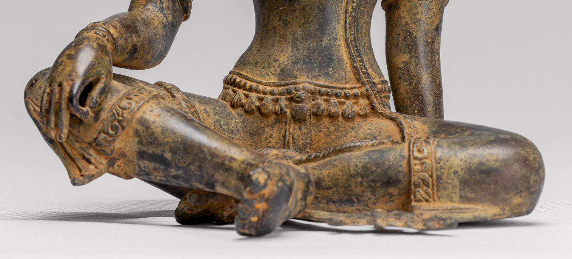 Tara Statue - Antique Java Style Indonesian Bronze Devi Tara Statue - 25cm/10"