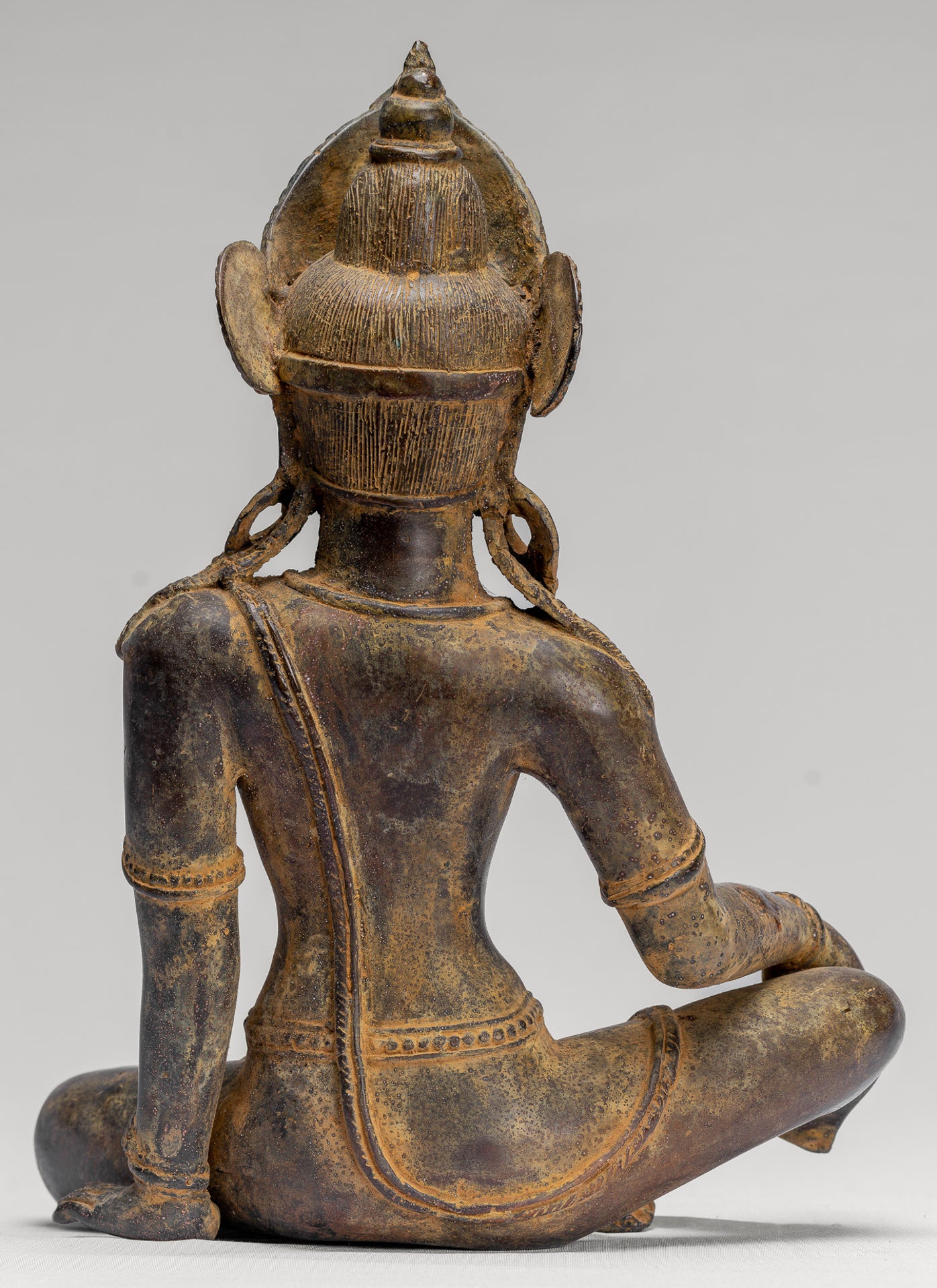 Tara Statue - Antique Java Style Indonesian Bronze Devi Tara Statue - 25cm/10"