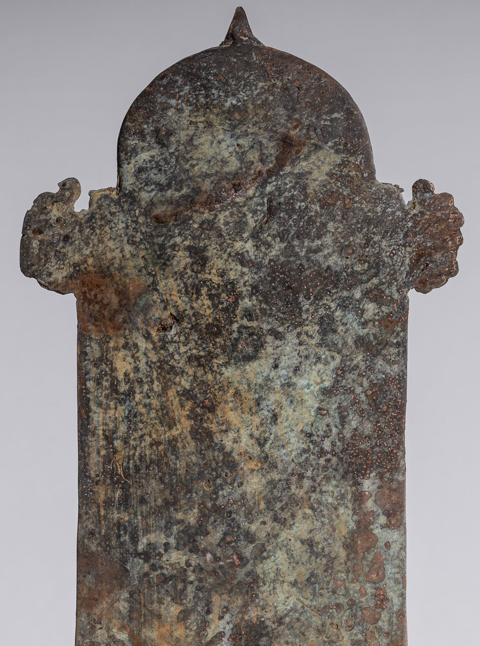 Buddha Statue - Antique Indonesian Style Bronze Javanese Protection Buddha Statue - 28cm/11"