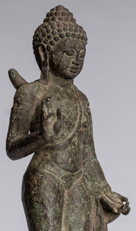 Buddha Statue-Antike indonesische Stil Javanesisch Stehen Schutz Buddha Statue-43cm/17 "