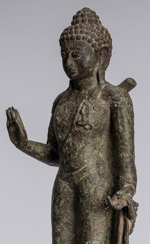 Buddha Statue-Antike indonesische Stil Javanesisch Stehen Schutz Buddha Statue-43cm/17 "