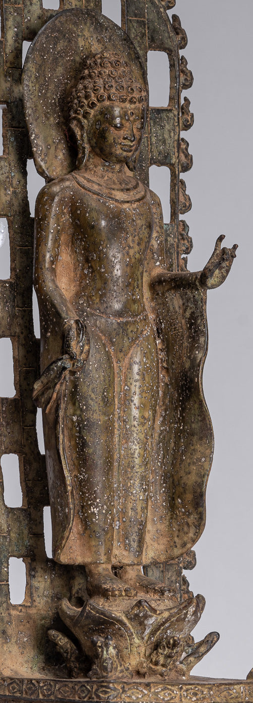 Estatua de Buda - Estatua de Buda de Buda de Java de estilo indonesio antiguo de estilo indonesio - 39 cm/16 "