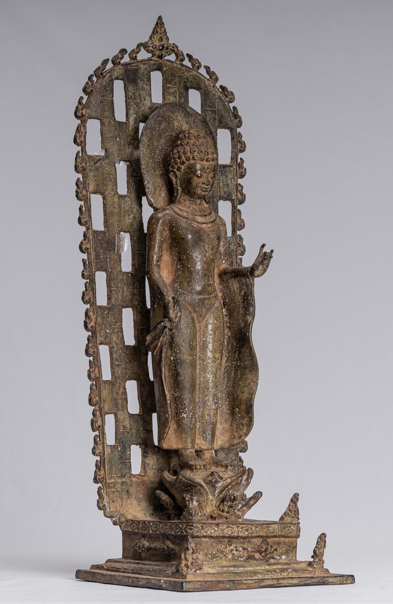 Estatua de Buda - Estatua de Buda de Buda de Java de estilo indonesio antiguo de estilo indonesio - 39 cm/16 "