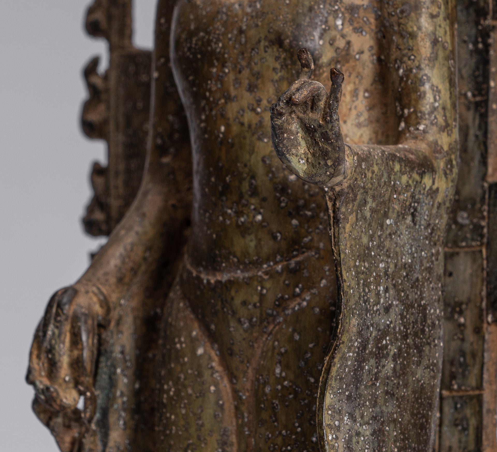 Estatua de Buda - Estatua de Buda de Buda de Java de estilo indonesio antiguo de estilo indonesio - 39 cm/16 "