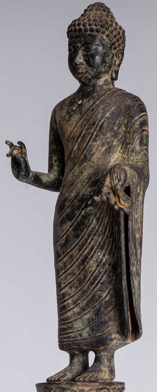 Buddha Statue - Antique Indonesian Style Bronze Javanese Teaching Buddha - 40cm/16"