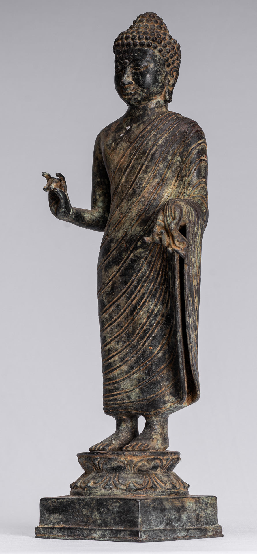 Buddha Statue - Antique Indonesian Style Bronze Javanese Teaching Buddha - 40cm/16"