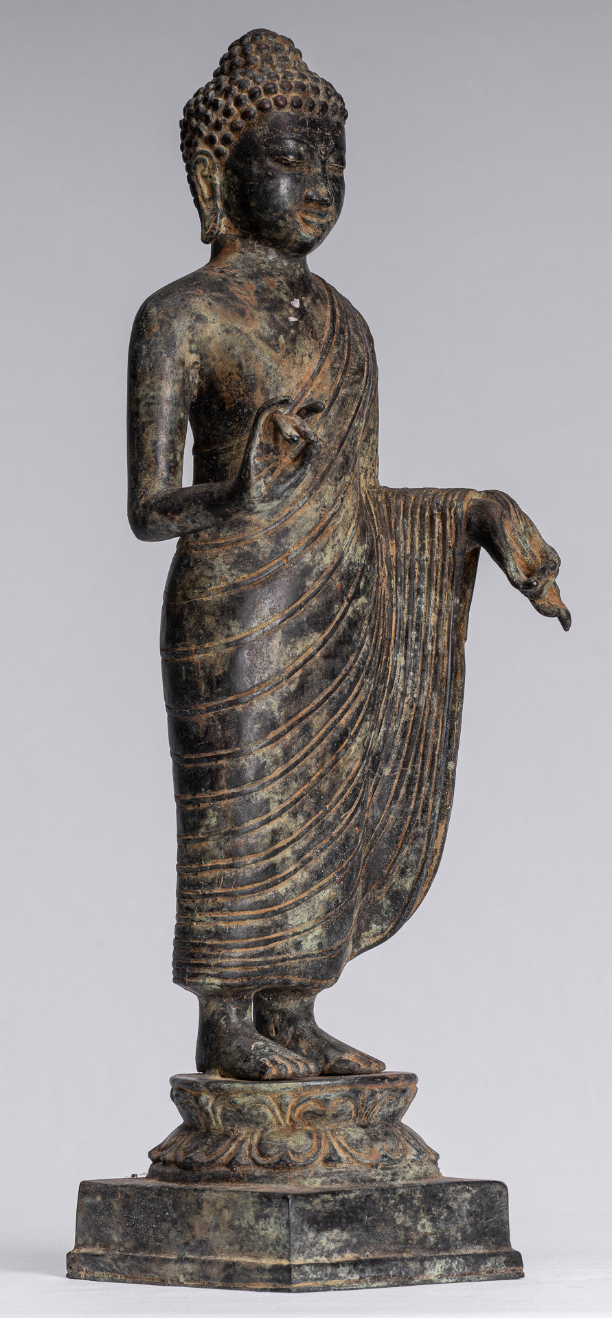 Buddha Statue - Antique Indonesian Style Bronze Javanese Teaching Buddha - 40cm/16"