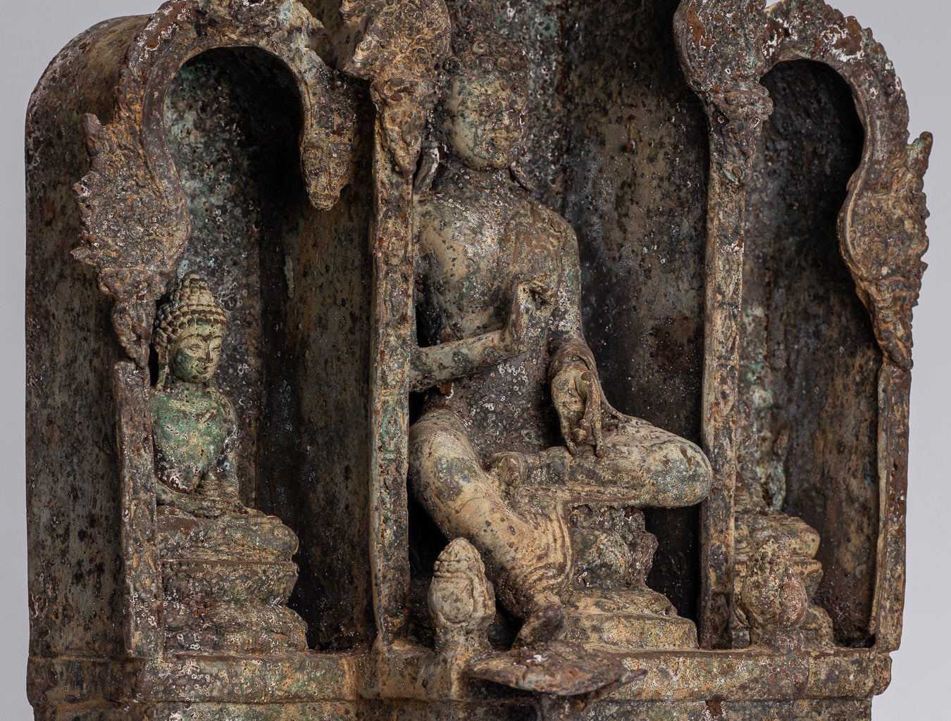 Buddha Statue - Antique Indonesian Style Bronze Javanese Teaching Buddha Statue - 32cm/13"