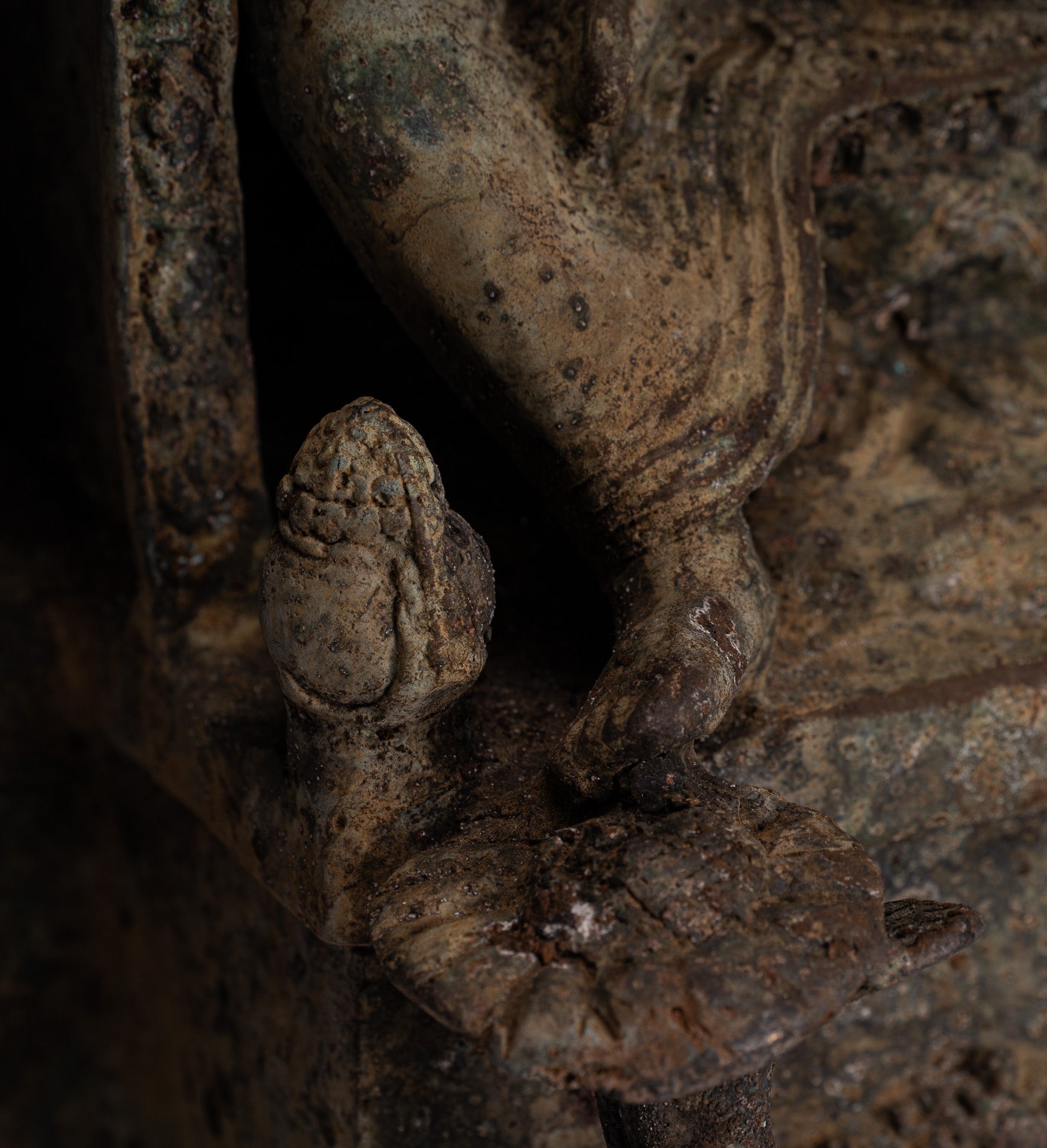 Buddha Statue - Antique Indonesian Style Bronze Javanese Teaching Buddha Statue - 32cm/13"