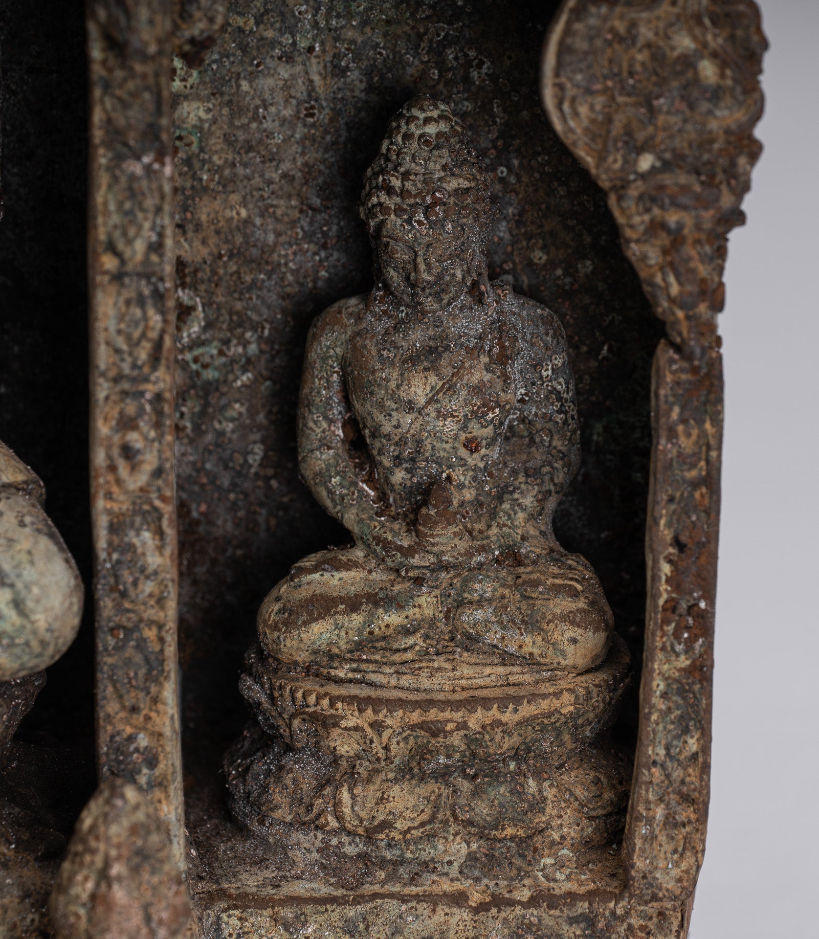 Buddha Statue - Antique Indonesian Style Bronze Javanese Teaching Buddha Statue - 32cm/13"