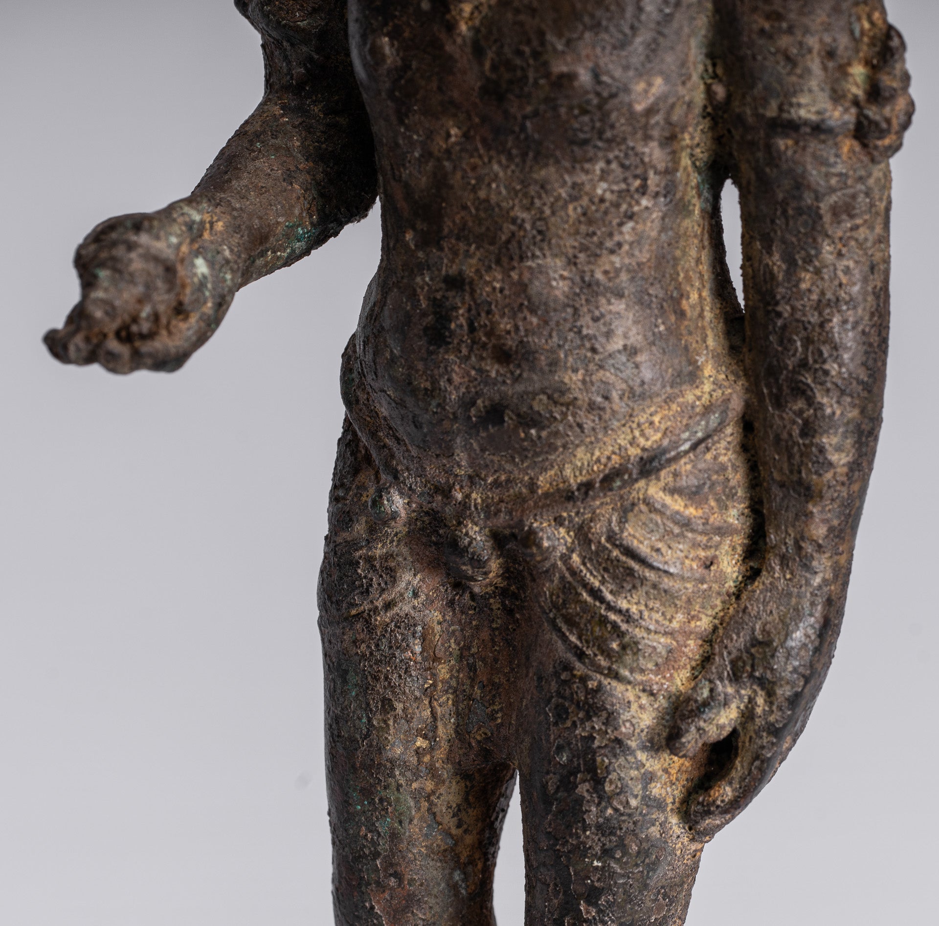 Devotee Statue - Antique Indonesian Style Bronze Javanese Devotee of Buddha Statue - 27cm/11"
