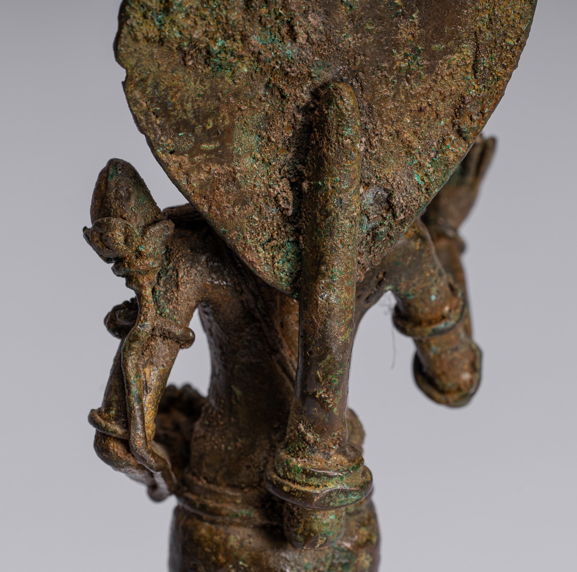 Lokeshvara - Antique Indonesian Style Majapahit Standing Bronze Lokeshvara Statue - 27cm/11"