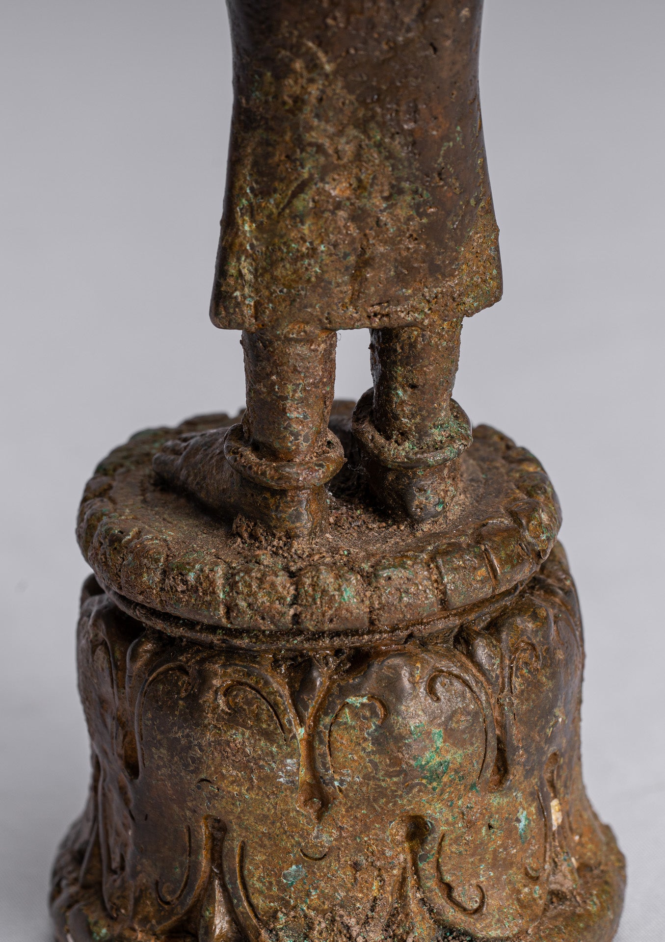 Lokeshvara - Antique Indonesian Style Majapahit Standing Bronze Lokeshvara Statue - 27cm/11"