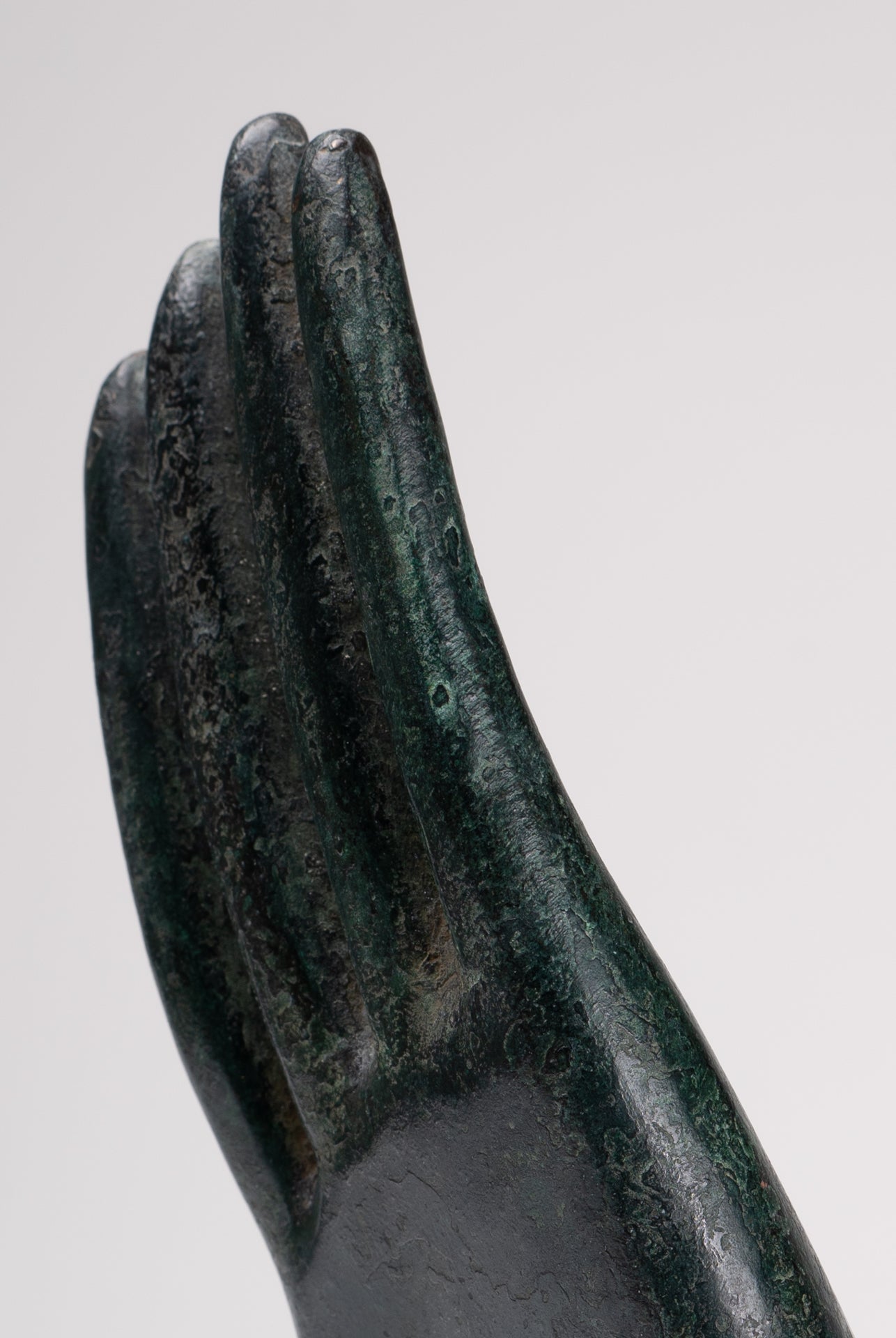 Antique Thai Style Southeast Asia Mounted Bronze Protection Thai Hand - 27cm/11"