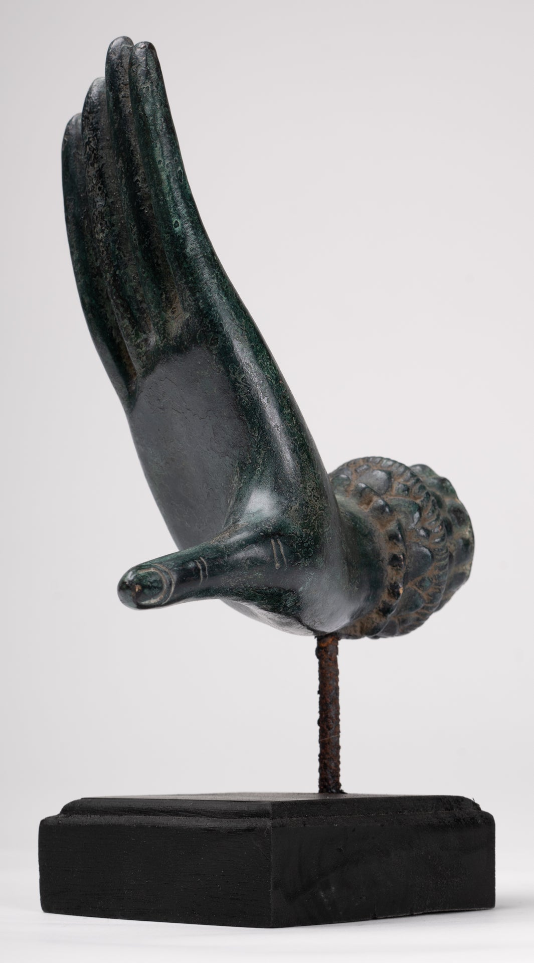 Antique Thai Style Southeast Asia Mounted Bronze Protection Thai Hand - 27cm/11"