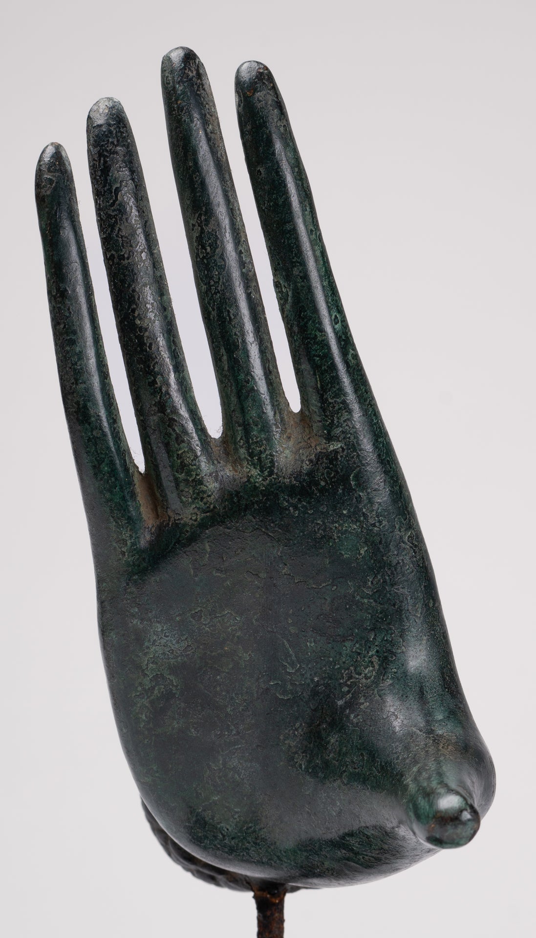 Antique Thai Style Southeast Asia Mounted Bronze Protection Thai Hand - 27cm/11"