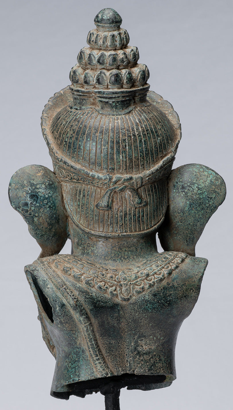 Ganesha Statue-Antique Khmer Style Mounted Bronze Angkor Wat Ganesha Statue-45cm/18 "