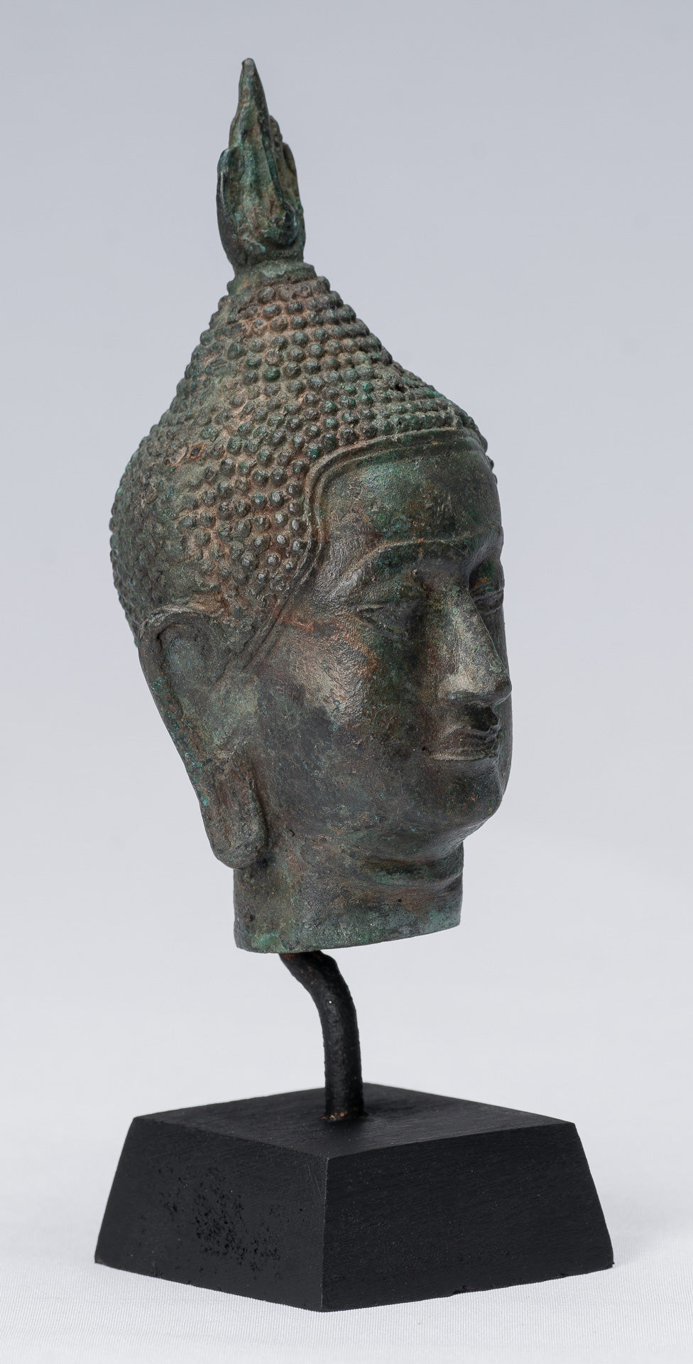 Cabeza de Buda - Estilo Thai antiguo Sukhothai Montado Bronce Buddha Head - 17cm/7 "