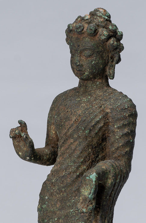 Bouddha Statue-Antique Style indonésien Standing Bronze Javanais Enseignement Bouddha-25cm/10 "