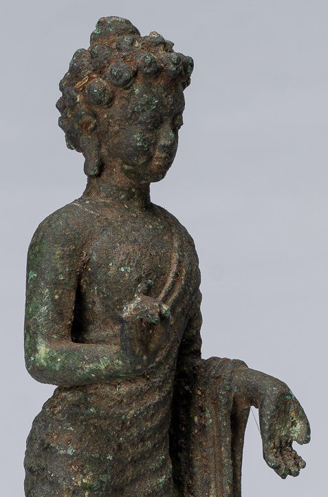 Bouddha Statue-Antique Style indonésien Standing Bronze Javanais Enseignement Bouddha-25cm/10 "