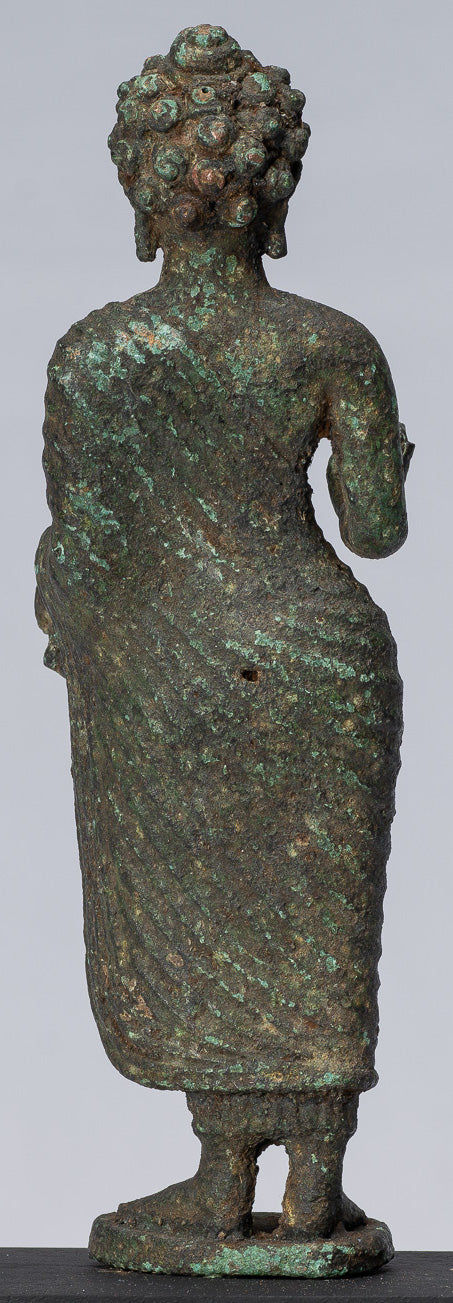 Bouddha Statue-Antique Style indonésien Standing Bronze Javanais Enseignement Bouddha-25cm/10 "