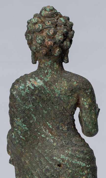 Bouddha Statue-Antique Style indonésien Standing Bronze Javanais Enseignement Bouddha-25cm/10 "