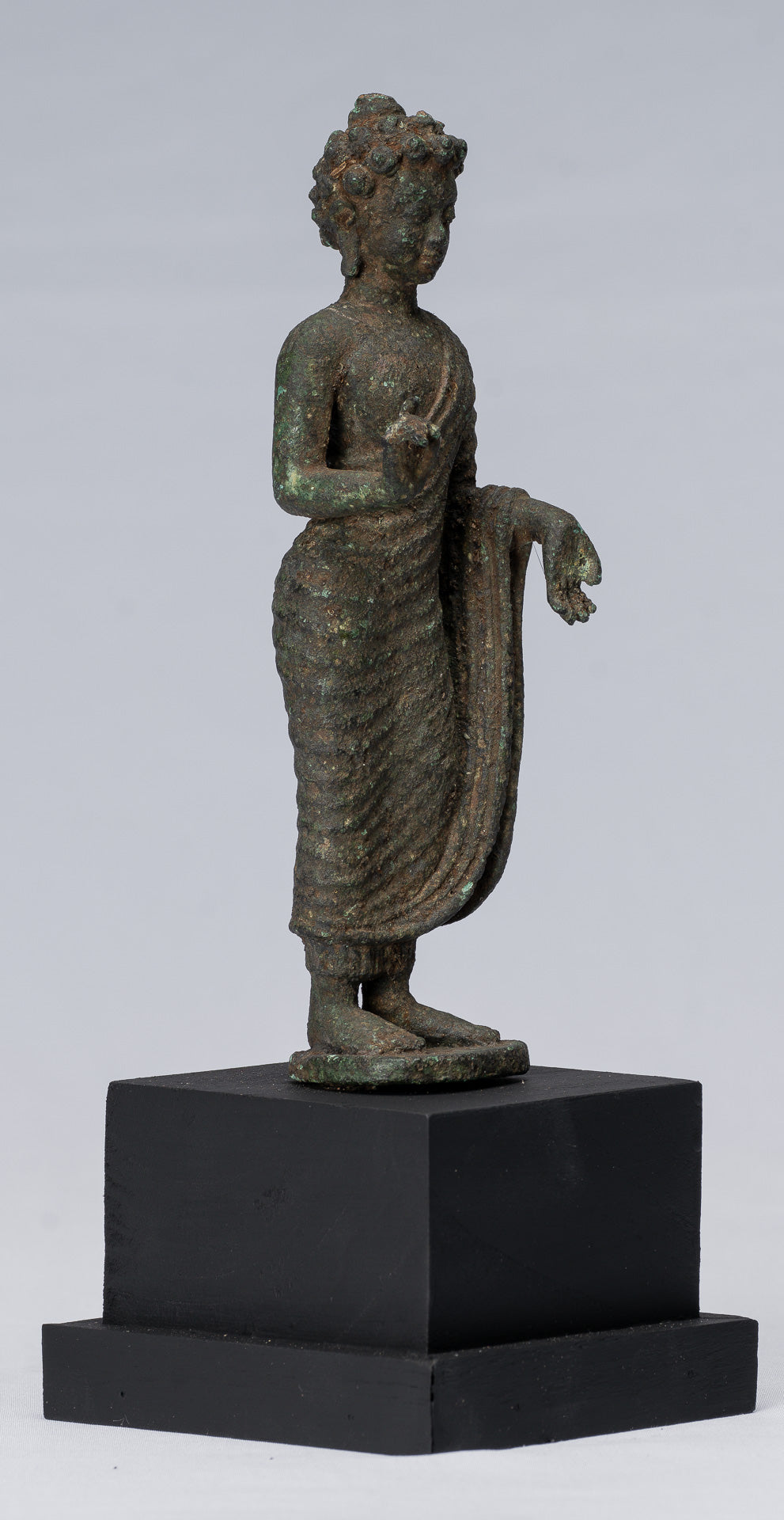 Bouddha Statue-Antique Style indonésien Standing Bronze Javanais Enseignement Bouddha-25cm/10 "