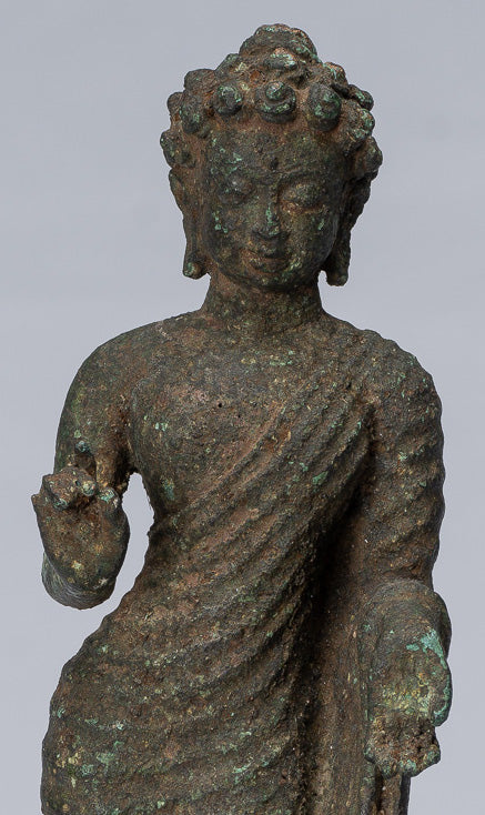 Bouddha Statue-Antique Style indonésien Standing Bronze Javanais Enseignement Bouddha-25cm/10 "
