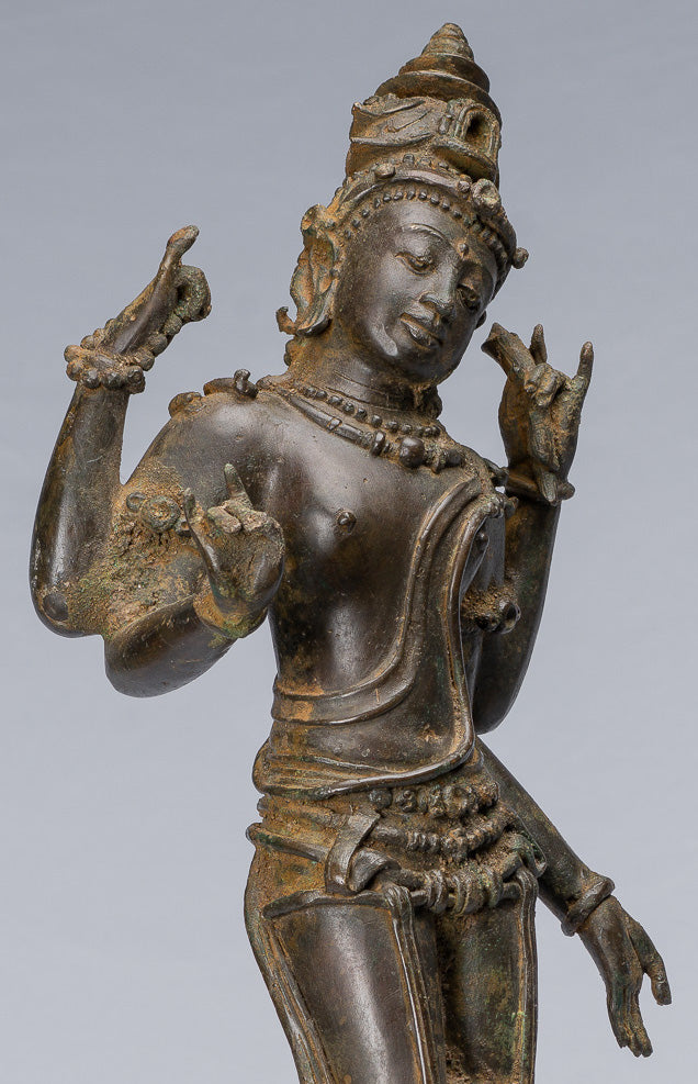 Statue de Tara - statue en bronze majapatit de style javanais ancien Devi Tara statue - 56 CM / 22 pouces