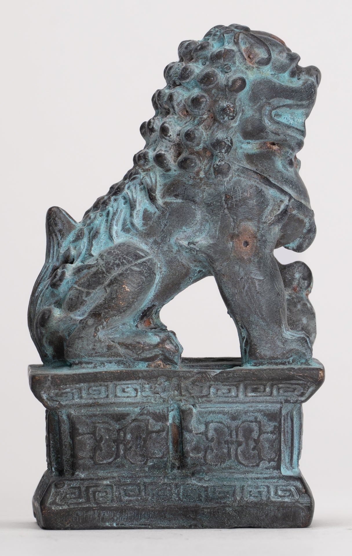 Antique Chinese Style Temple Guardian Lions Shishi Lions Foo Dogs Imperial Lions (Pair) - 10.5cm/4"