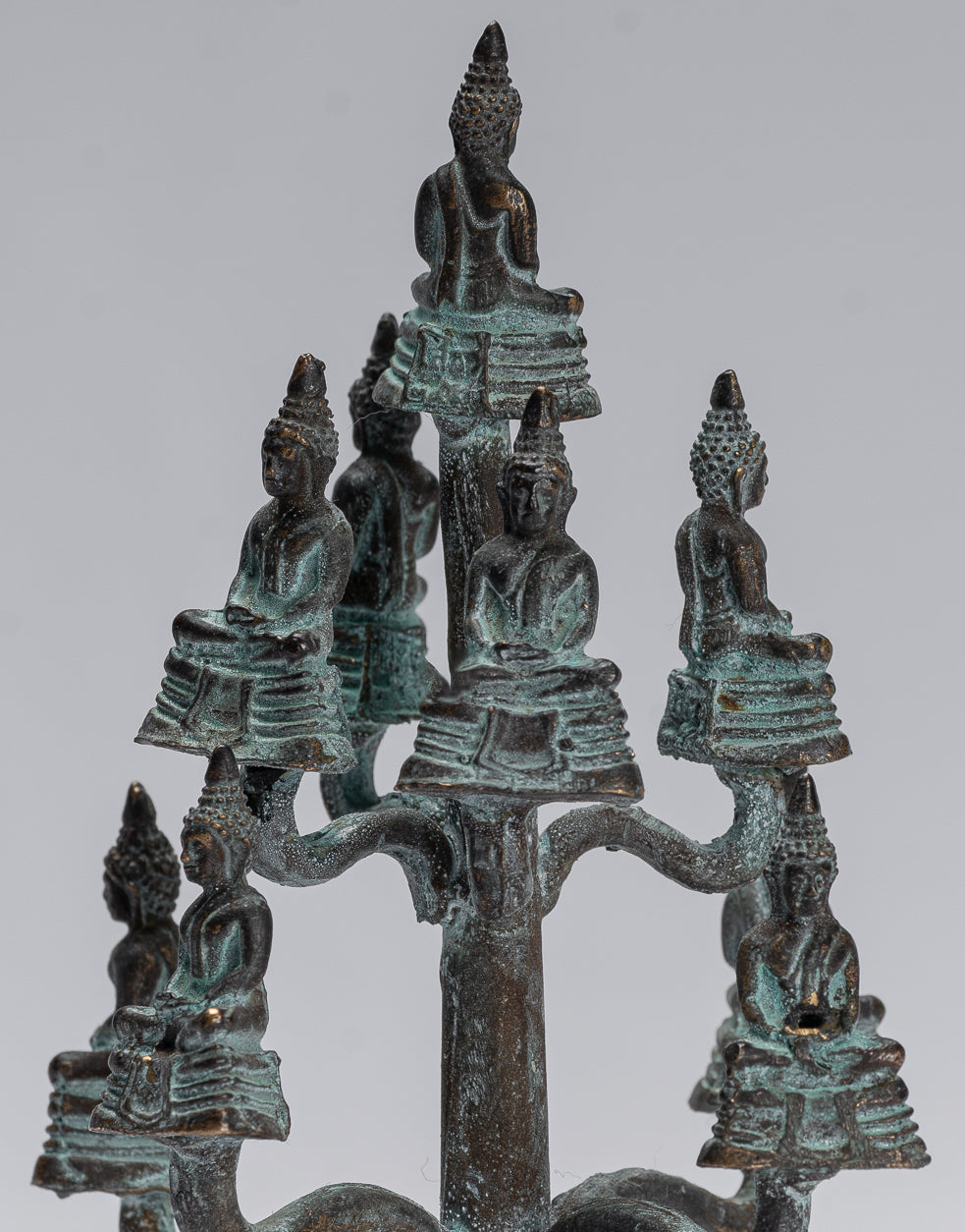 Buddha Sculpture - Antique Thai Thai Bronze Meditazione seduta statue di Buddha - 14 cm/6 "