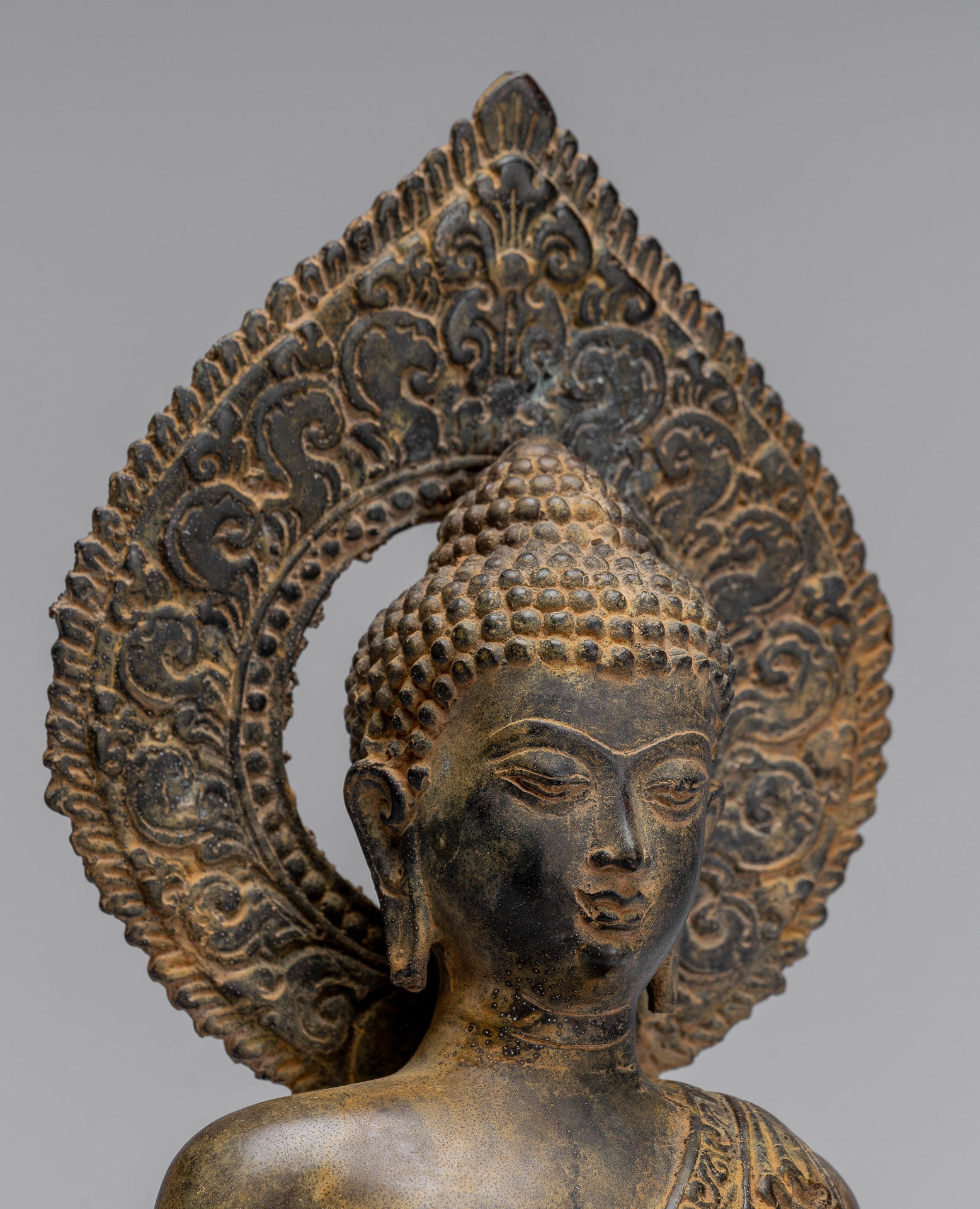 Buddha Statue-Antike Indonesische Stil Bronze Javanisch Amitabha Buddha Statue-32cm/13 "