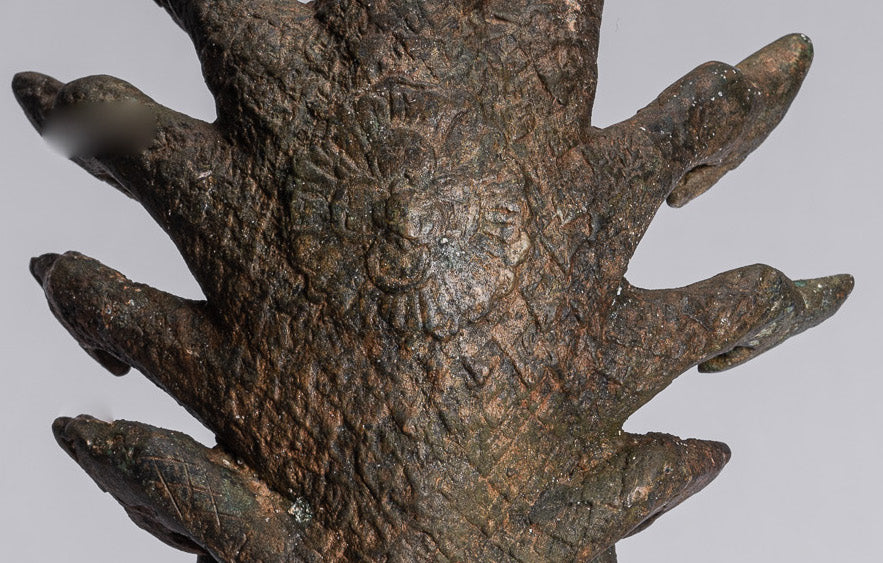 Statue de Bouddha – Statue de Bouddha Naga méditant en bronze antique de style Sukhothai – 32 cm/13"