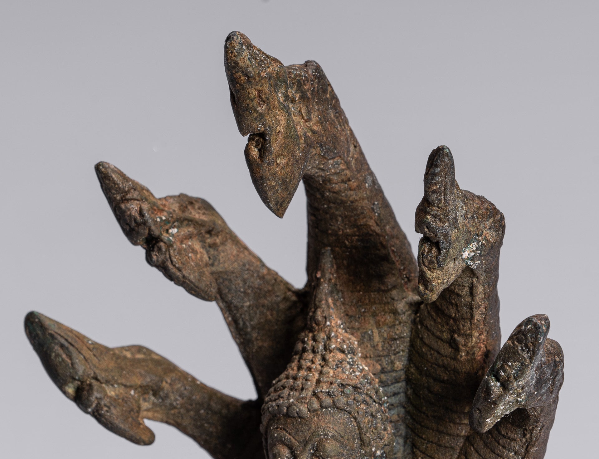 Statue de Bouddha – Statue de Bouddha Naga méditant en bronze antique de style Sukhothai – 32 cm/13"