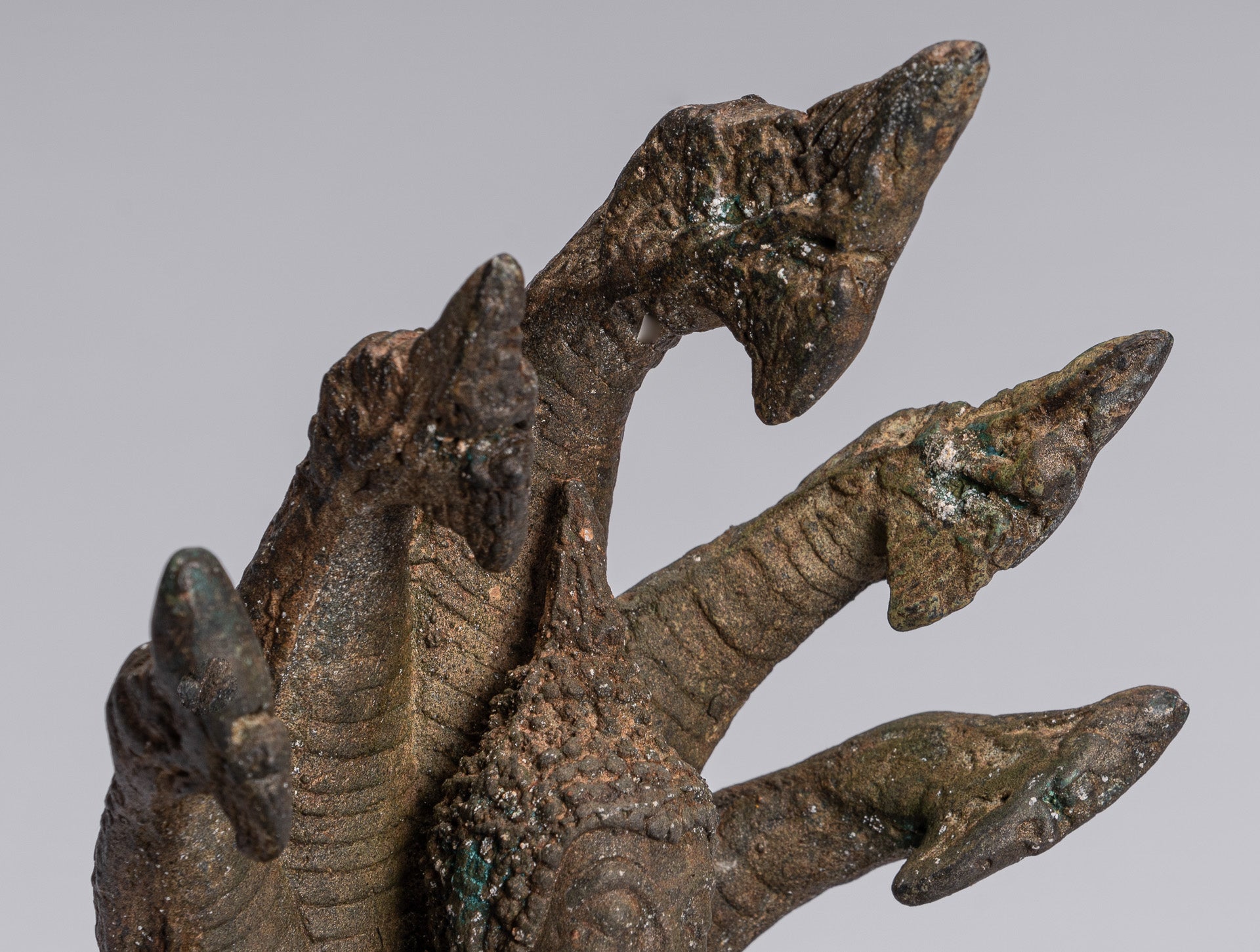 Statue de Bouddha – Statue de Bouddha Naga méditant en bronze antique de style Sukhothai – 32 cm/13"