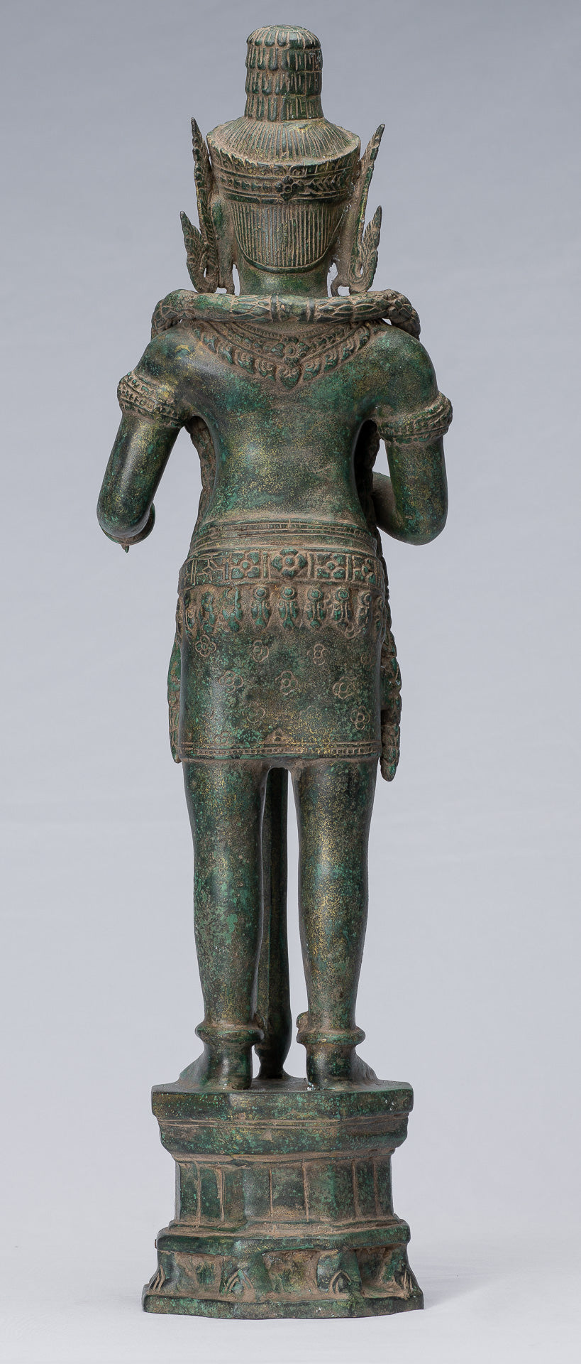 Guardian Statue - Antique Khmer Bronze Koh Ker Style Yaksha Temple Guardian - 55cm / 22"