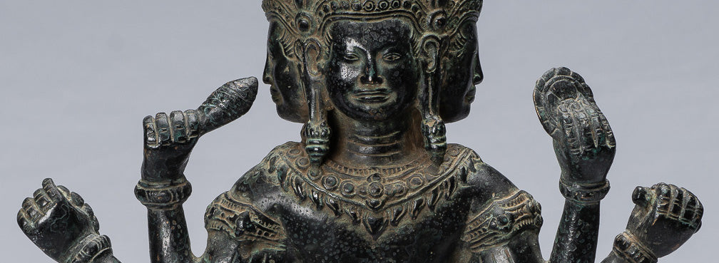 Antique Khmer Style Bronze Koh Ker Standing Lokeshvara Statue-53cm/21 "